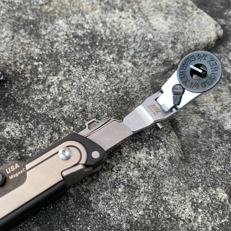711L Flat End Flex Head EDC Ratchet Wrench - Screwdriver Accessory Compatible with Multitools' Flat Bit Adapters - Image 2